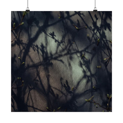 Spring Shadow Play Moody Minimal Wall Art Print | Sophisticated Decor