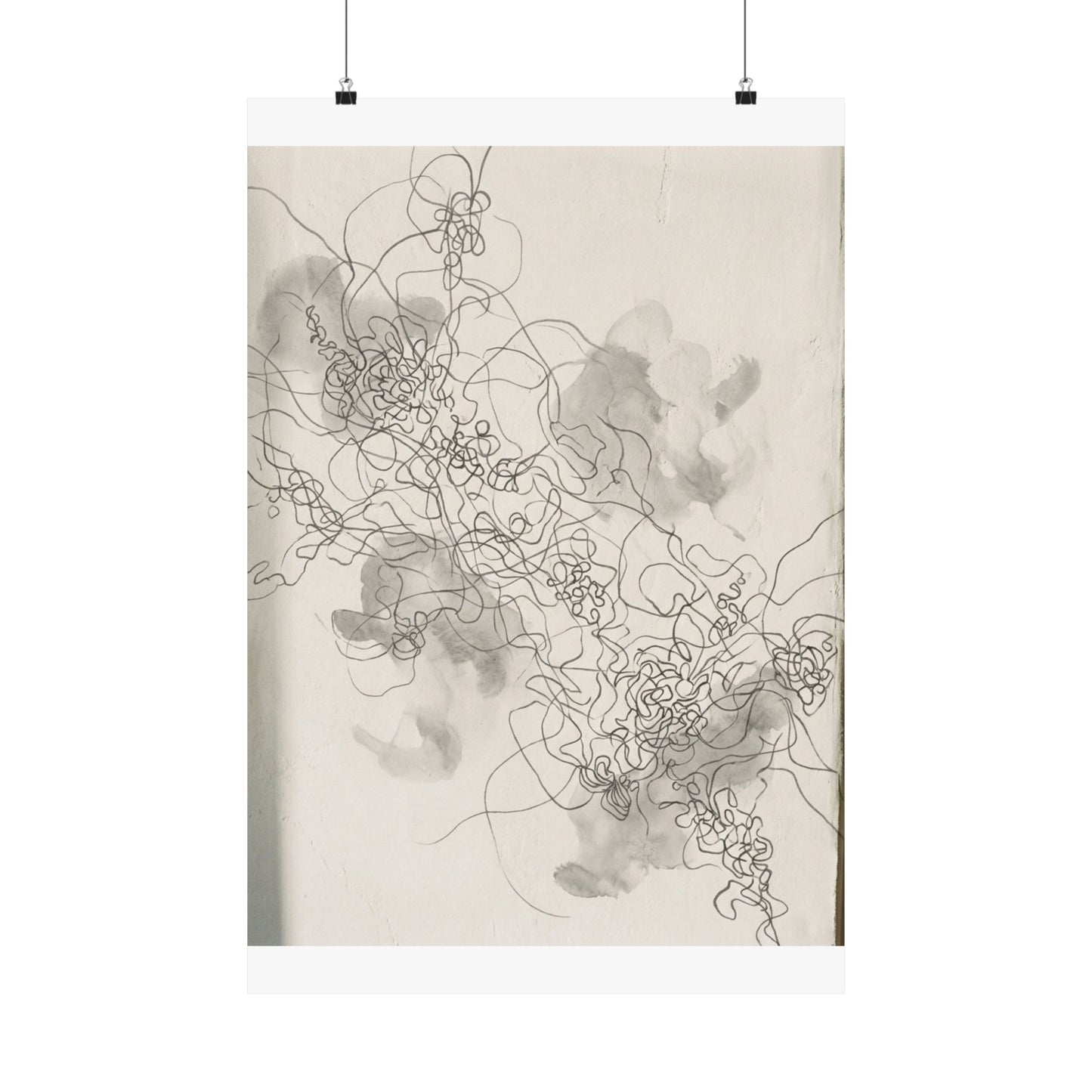Mono No Aware Shadow Play Wall Art Print - Japandi Minimal Line Art Print