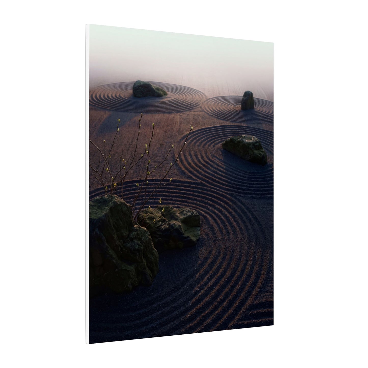 Spring Rock Garden Shadow Zen Canvas Art | Luxurious Decor