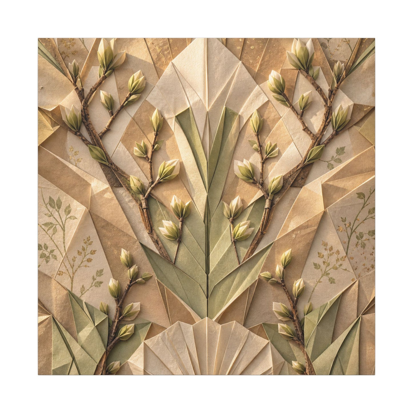 Kanso Paper Fold Canvas Art - Japandi Japanese Pattern