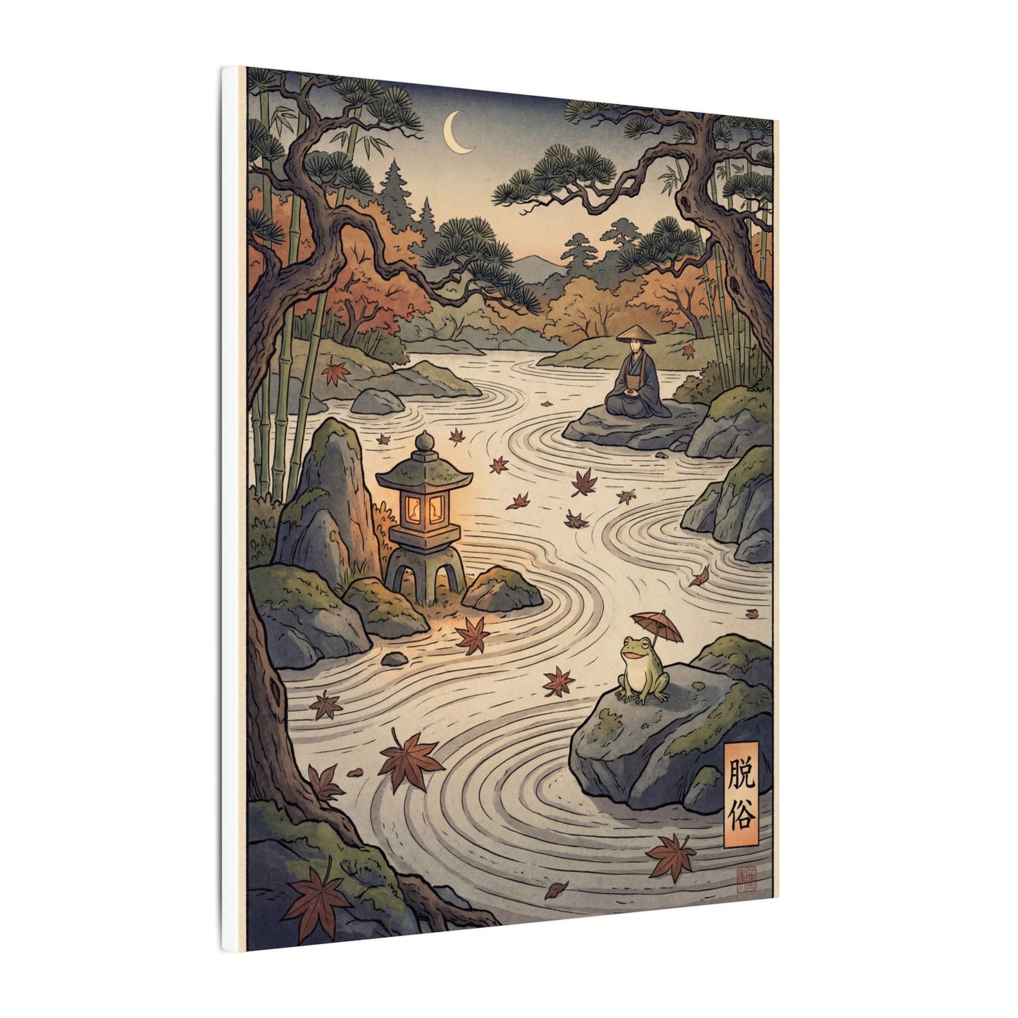 Rock Garden Autumn Canvas Art | Zen Serene Design
