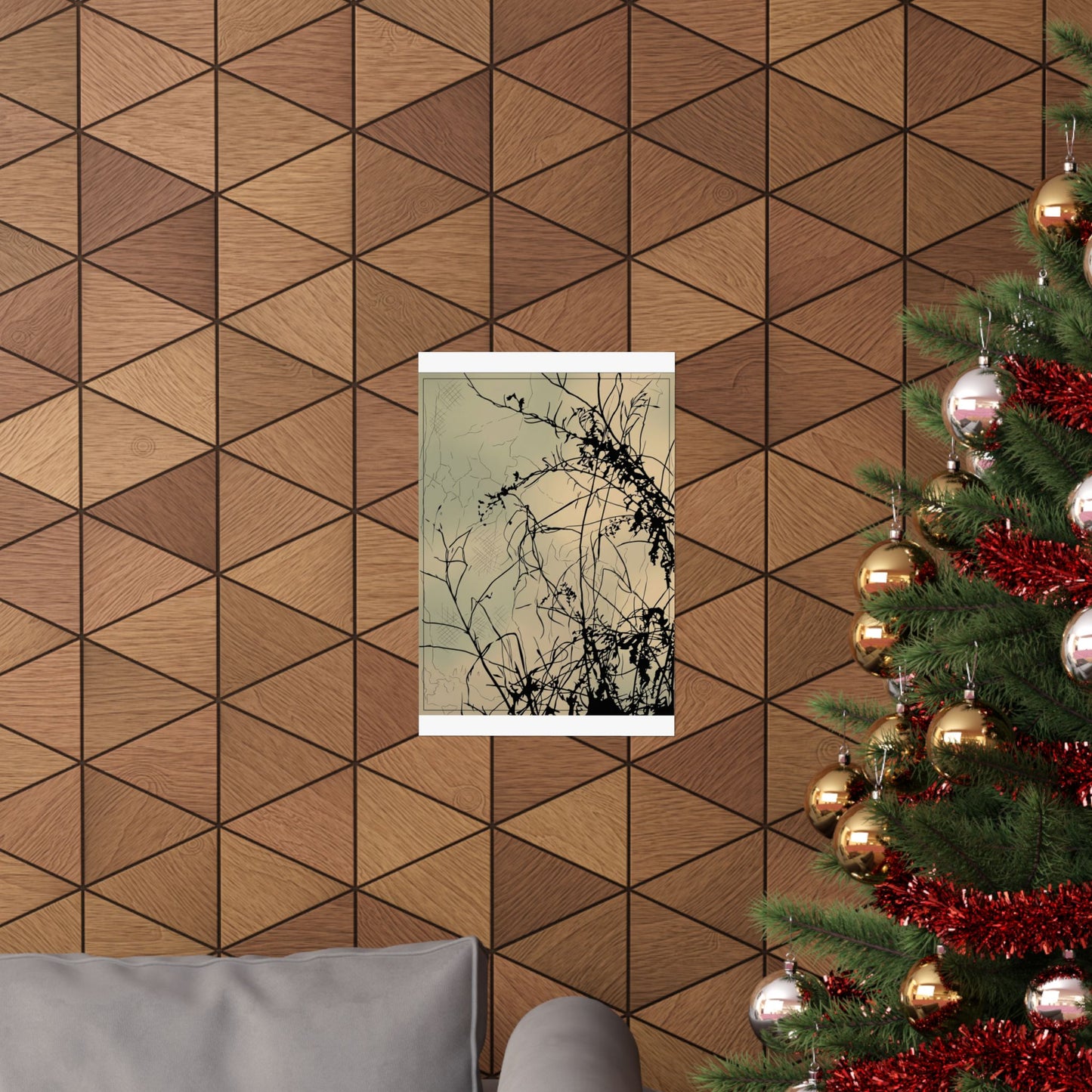 Golden Hour Shadow Play Wall Art Print - Japandi Mono No Aware