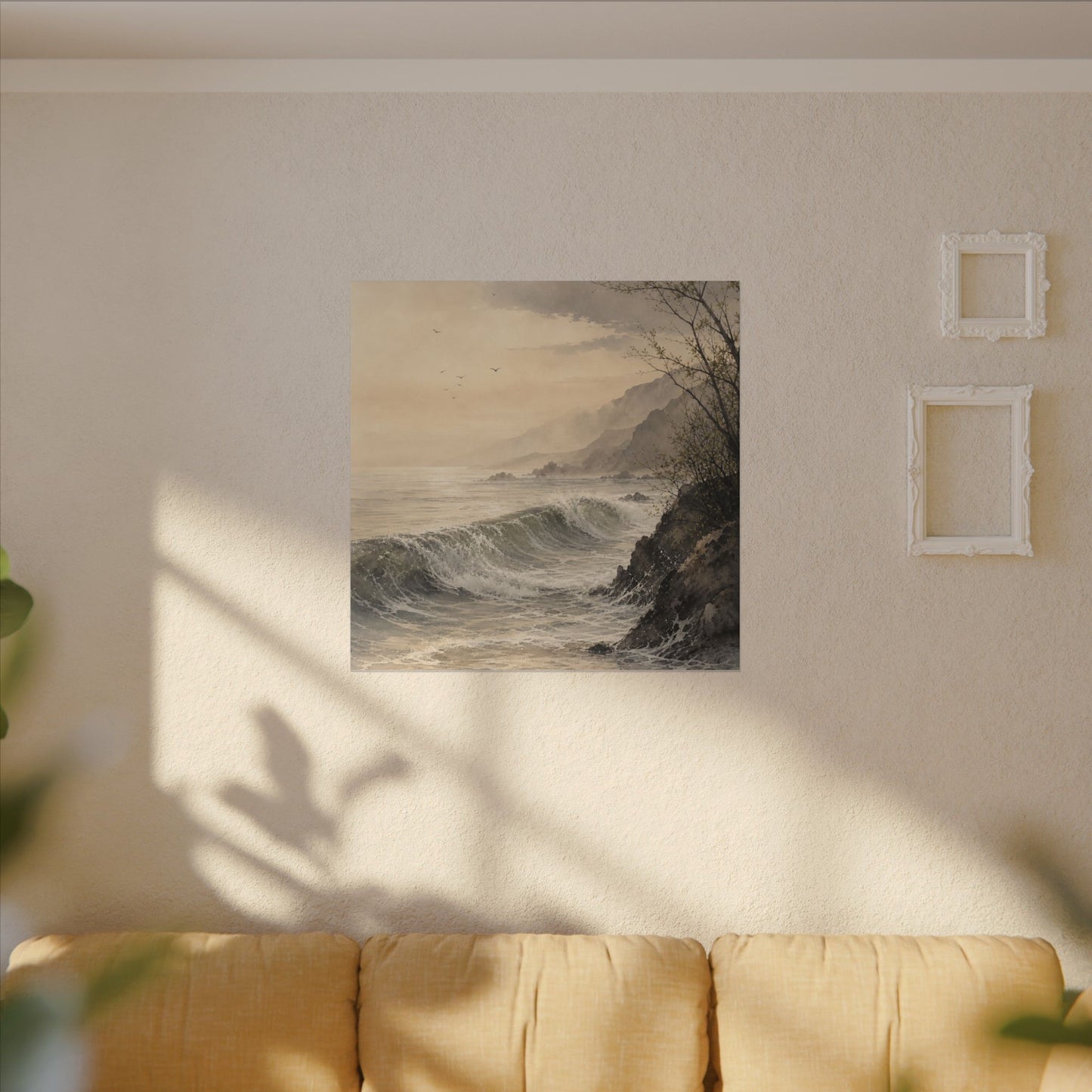 Ocean Wave Spring Canvas Art | Japandi Elegant Design
