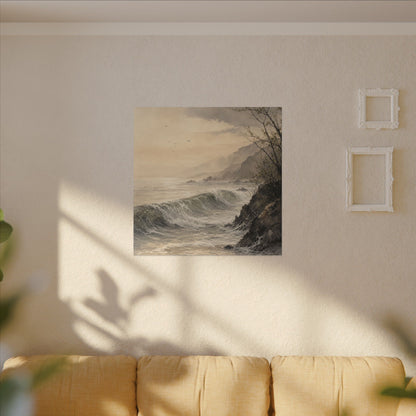Ocean Wave Spring Canvas Art | Japandi Elegant Design