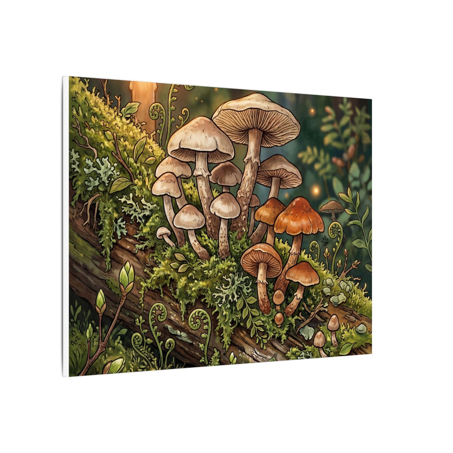 Spring Wild Mushrooms Herbarium Canvas Art | Rustic Decor