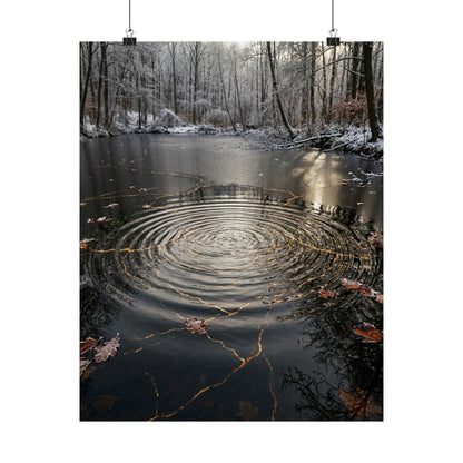Water Ripple Wall Art Print | Winter Kintsugi Broken Beauty Art