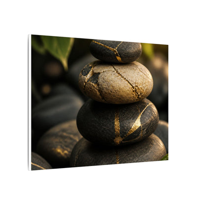 Summer River Stones Broken Beauty Canvas Art | Healing Decor