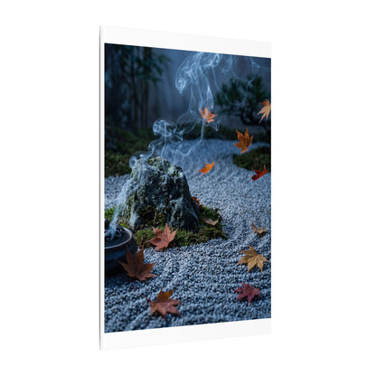 Autumn Incense Smoke Karesansui Canvas Art | Calm Decor
