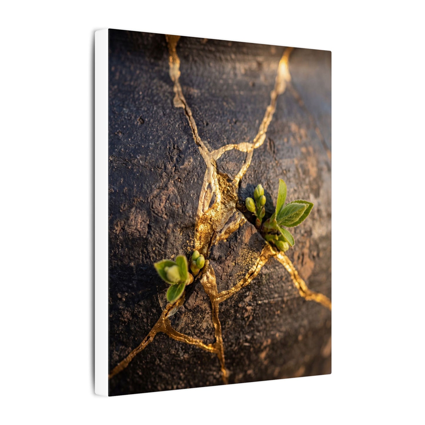 Rust Patina Gold Repair Canvas Art | Resilient Kintsugi Art