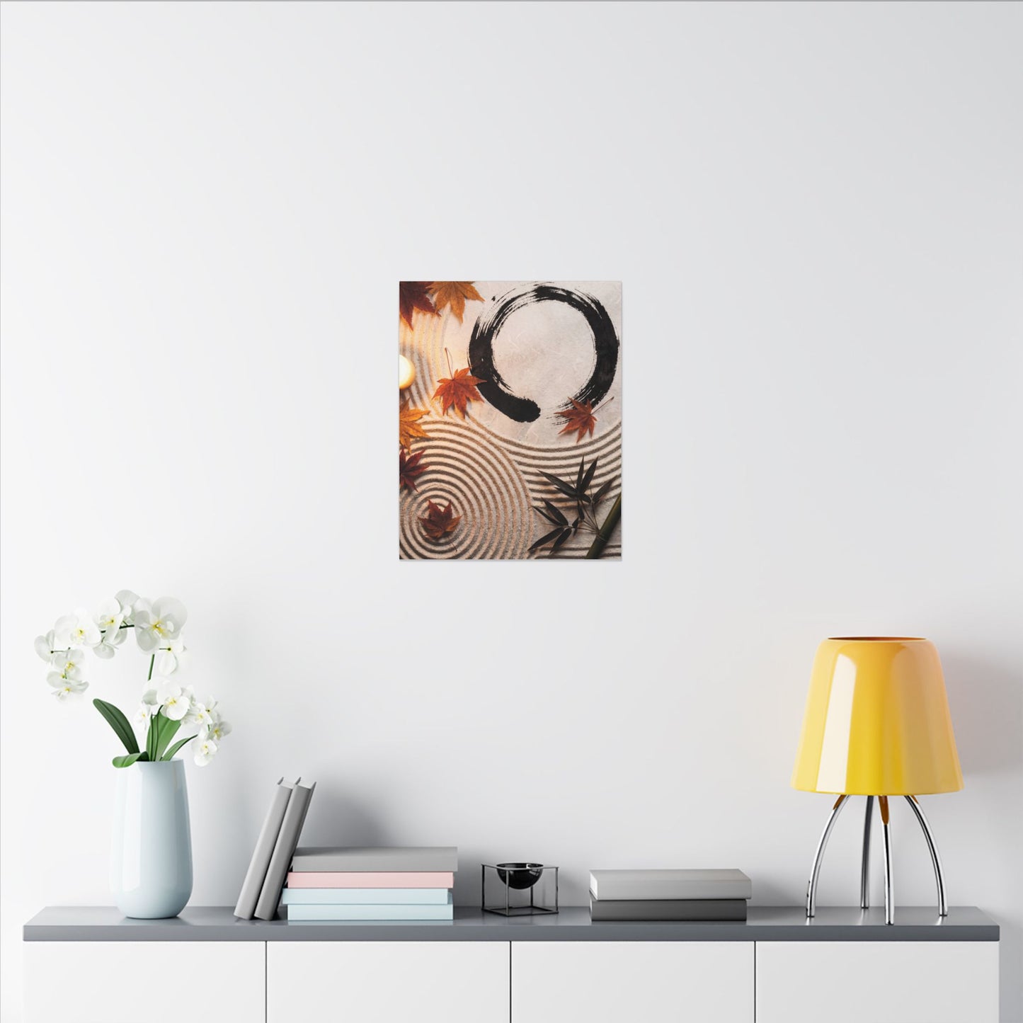 Tranquil Rock Garden Canvas Art - Enso Zen