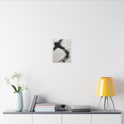 Ink Brushstroke Spring Canvas Art | Dark Japandi Sophisticated Design