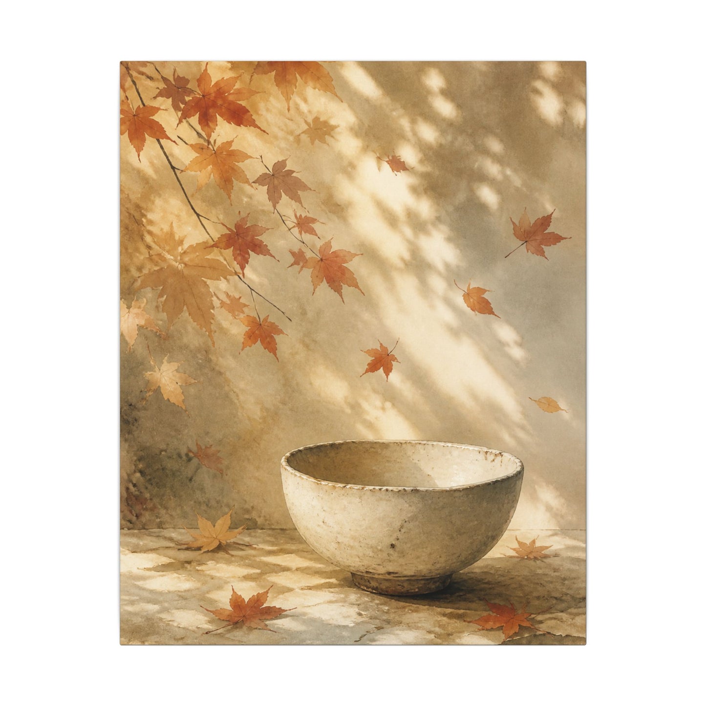 Japandi Ceramic Bowl in Dappled | Watercolor Canvas Art
