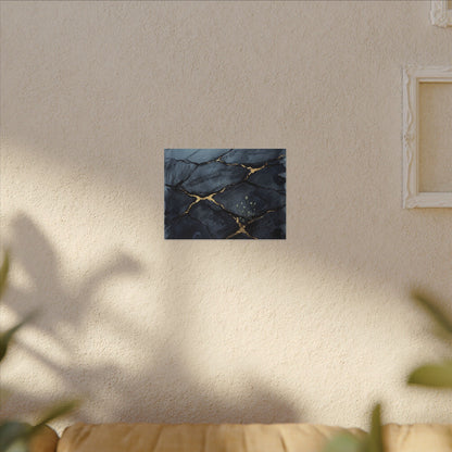 Mono No Aware Cracked Earth Canvas Art - Dark Japandi Charcoal Ink