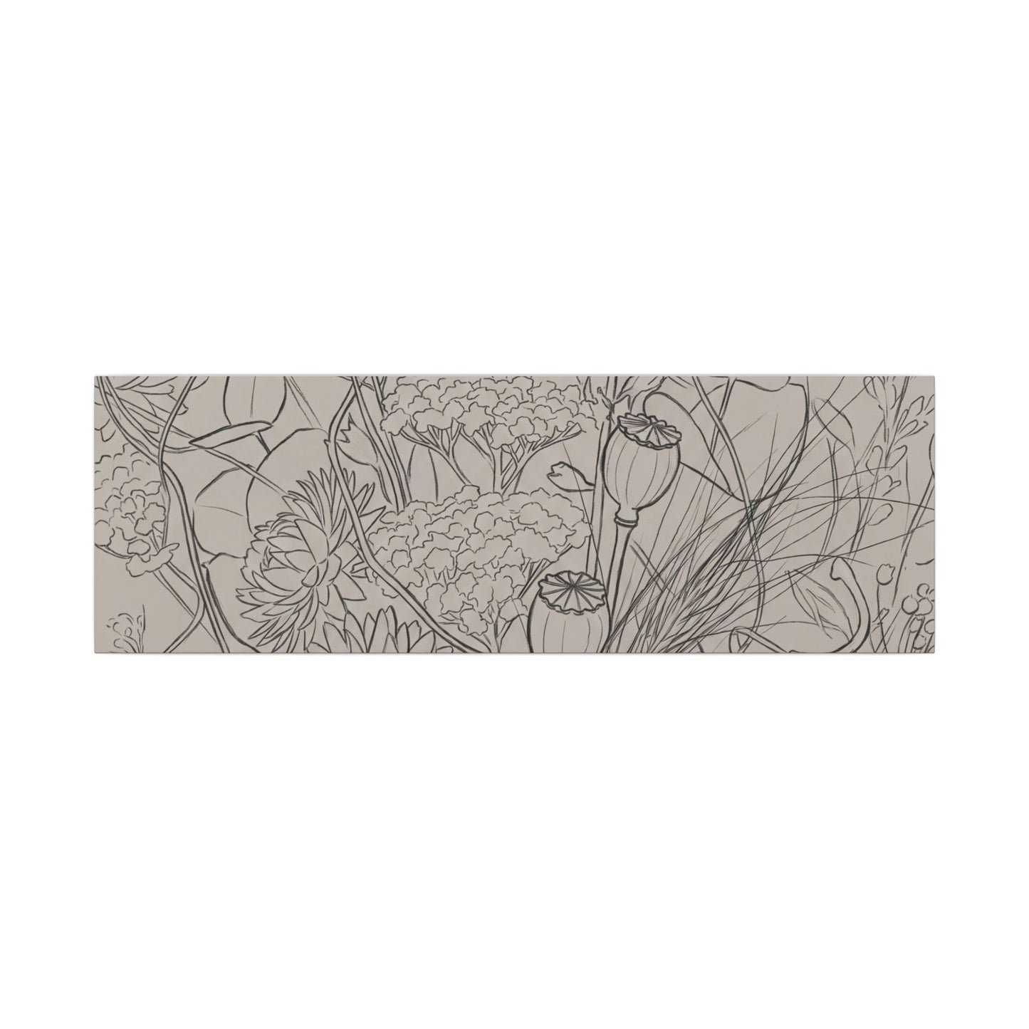 Summer Dried Flowers Minimal Line Canvas Art | Elegant Decor