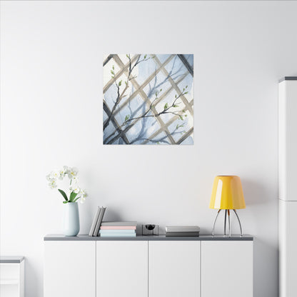 Shoji Screen Canvas Art | Spring Japandi Watercolor Art