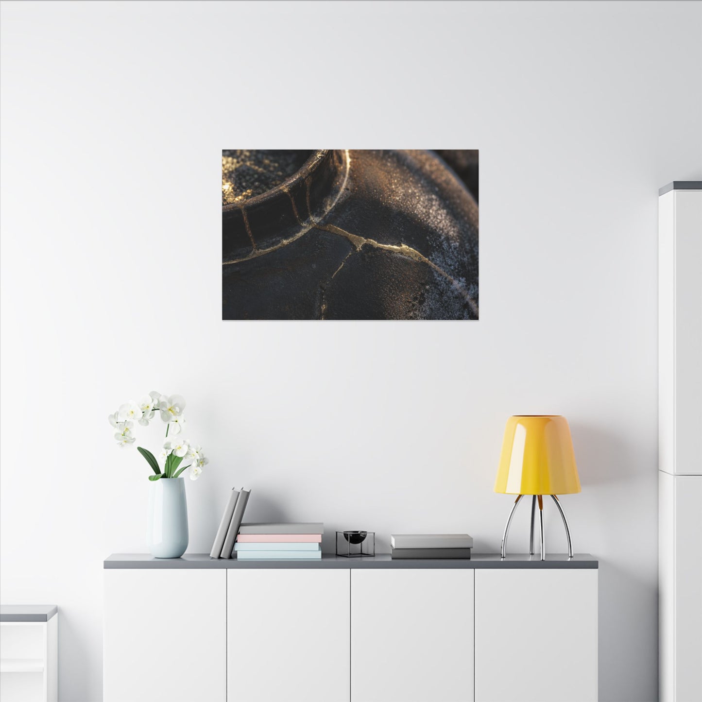Kintsugi Rust Patina in Golden Hour | Broken Beauty Canvas Art
