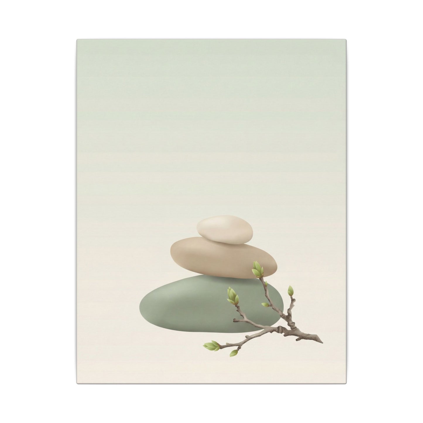 Dawn River Stones Canvas Art - Japandi Fukinsei