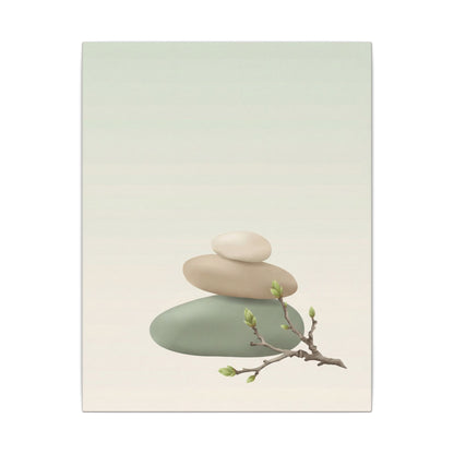 Dawn River Stones Canvas Art - Japandi Fukinsei