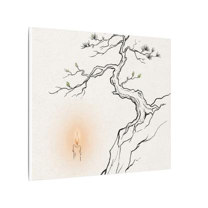 Candlelight Pine Tree Canvas Art - Japandi Shibui