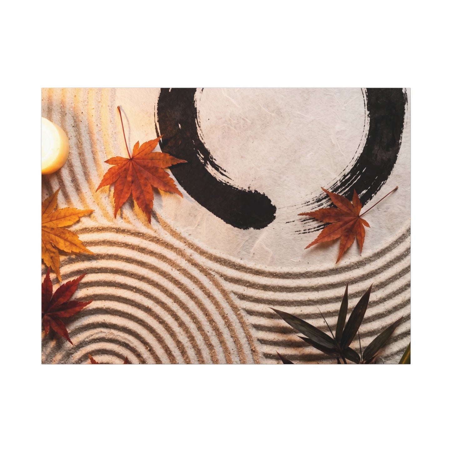 Tranquil Rock Garden Canvas Art - Enso Zen