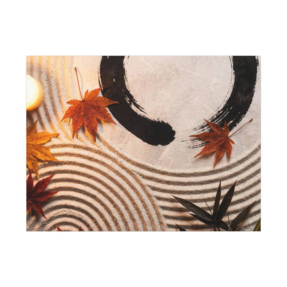 Tranquil Rock Garden Canvas Art - Enso Zen