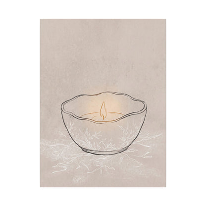 Ceramic Bowl Minimal Line Canvas Art | Neutral Japandi Art