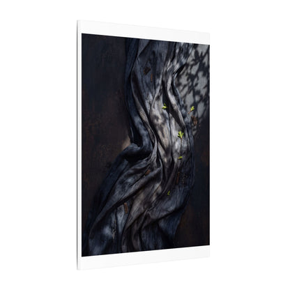 Seijaku Silk Drape Canvas Art - Dark Japandi Dark Texture