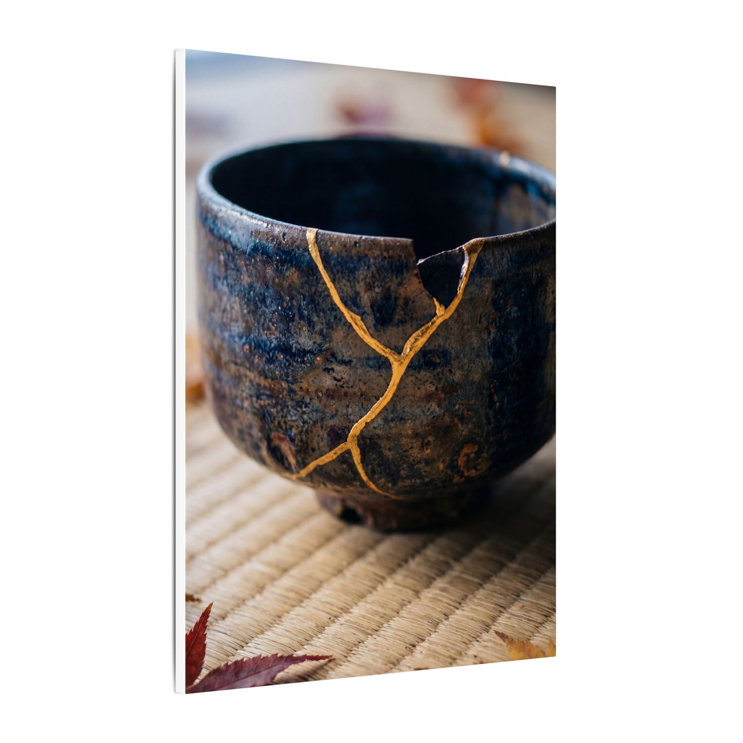 Tea Ceremony Autumn Canvas Art | Kintsugi Healing Design
