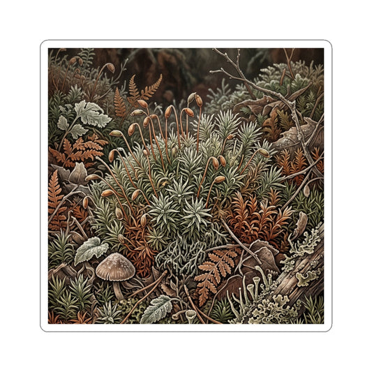 Rustic Moss Close Up Sticker - Vintage Botanical Cottagecore