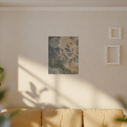 Japandi Shadow Play in Moonlight | Texture Canvas Art