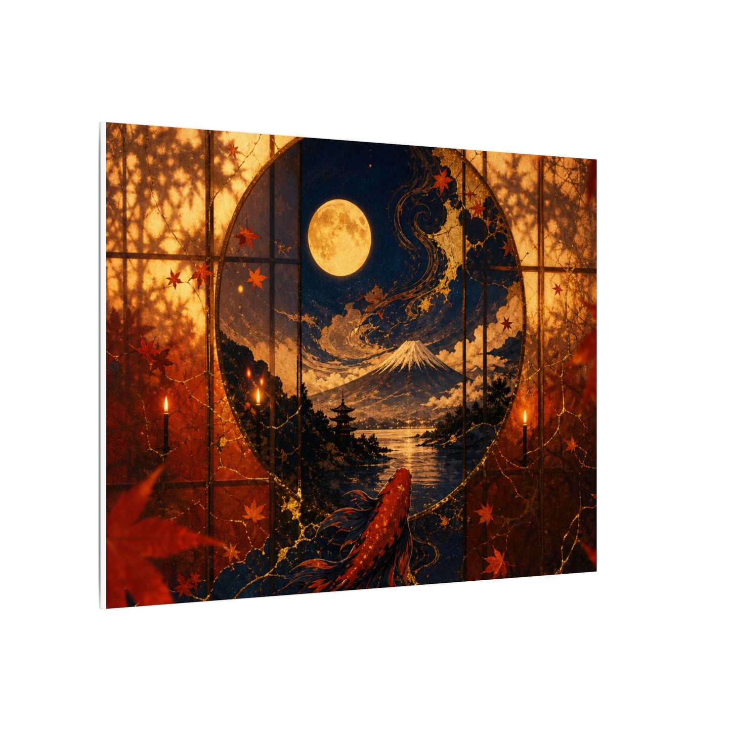 Beautiful Shoji Screen Canvas Art - Gold Vein Kintsugi