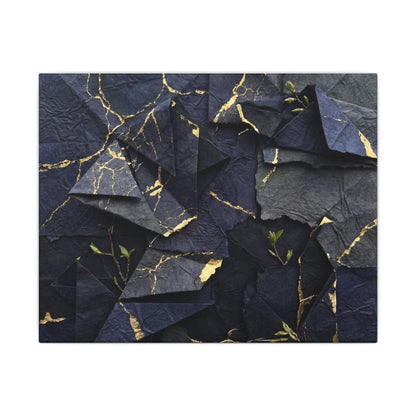 Beautiful Paper Fold Canvas Art - Crackle Gold Kintsugi