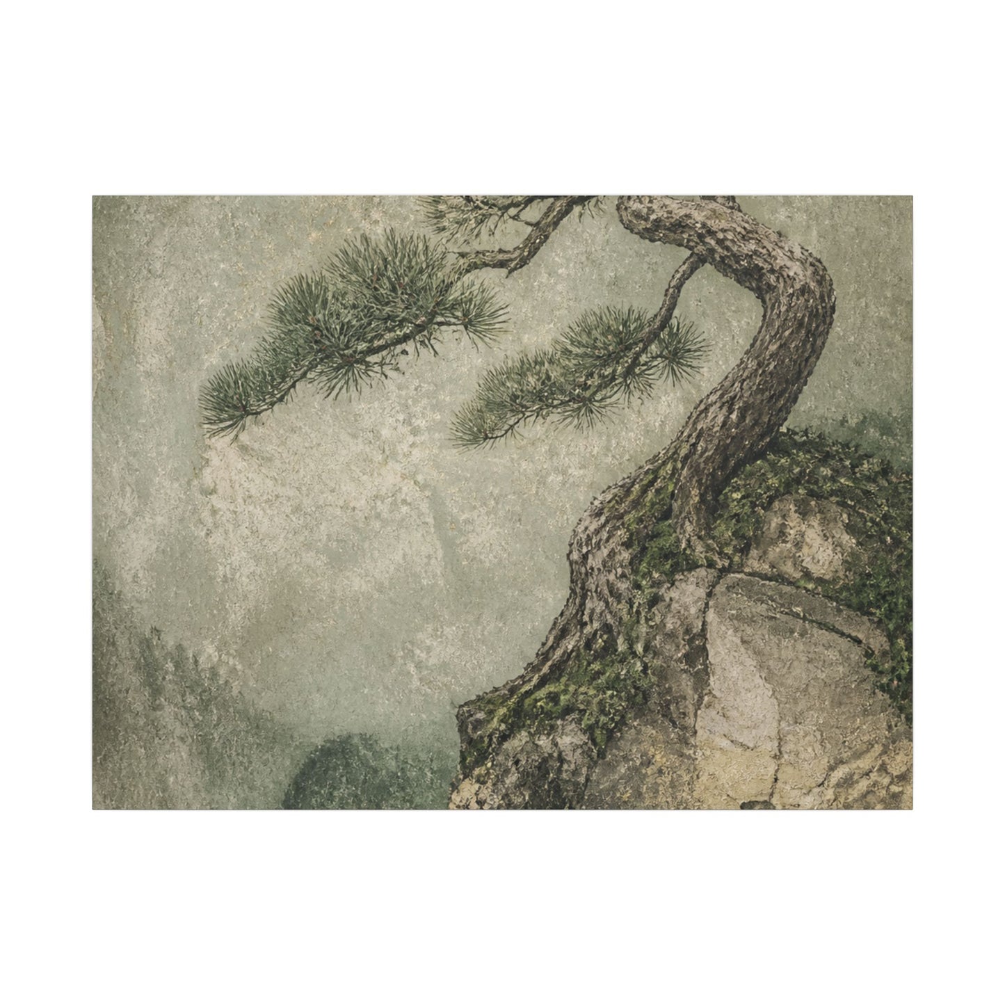 Fukinsei Pine Tree Canvas Art - Japandi Texture