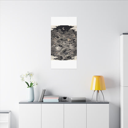 Moonlit Garden Ukiyo E Inspired Canvas Art | Serene Zen Art