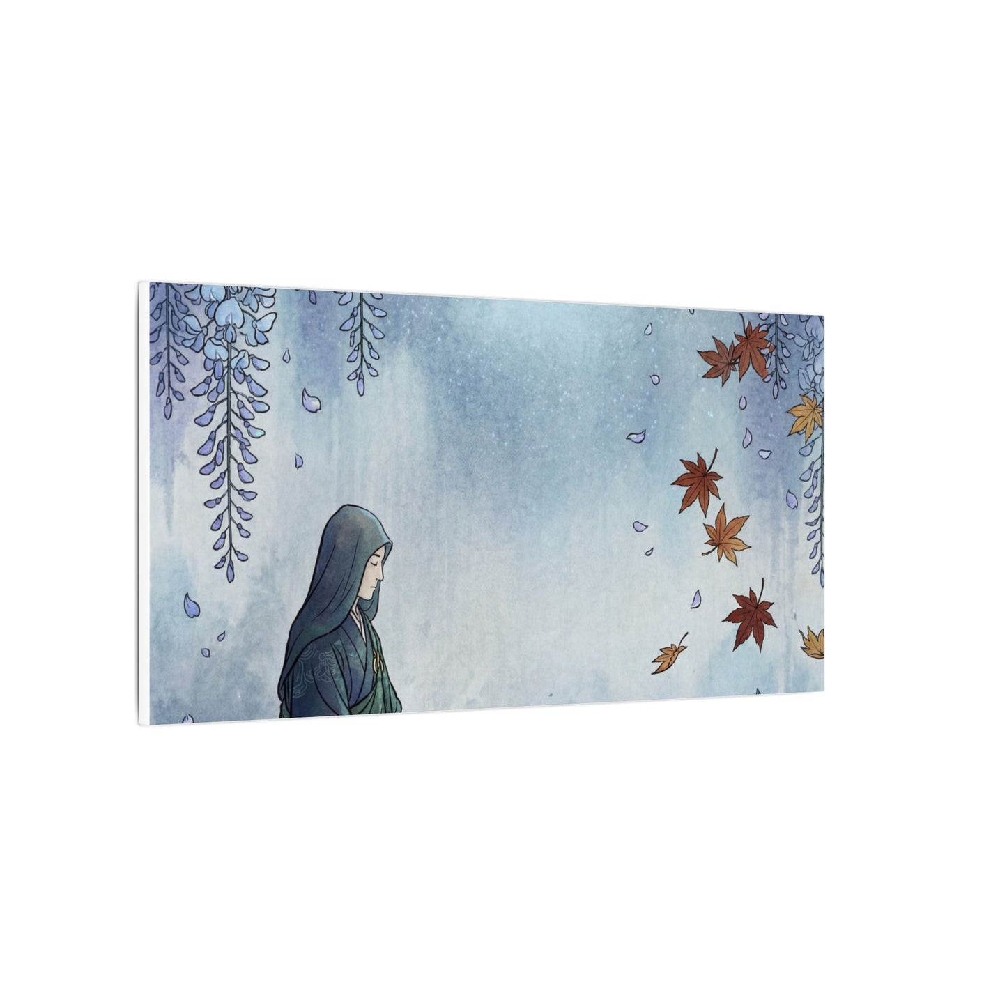 Zen Wisteria in Moonlight | Ukiyo E Inspired Canvas Art