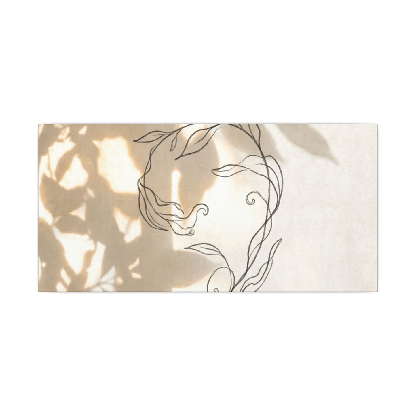 Warm Shoji Screen Canvas Art - Minimal Line Japandi