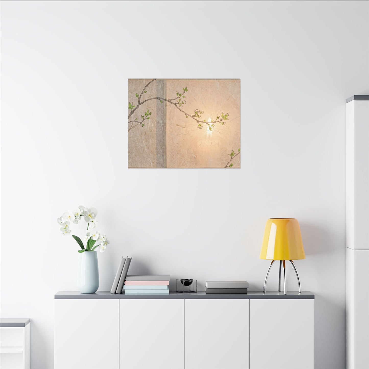 Spring Cherry Blossom Forest Whimsy Canvas Art | Rustic Decor