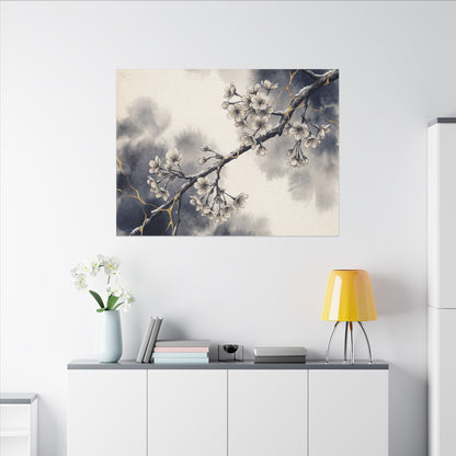 Ma Cherry Blossom Canvas Art - Kintsugi Gold Vein