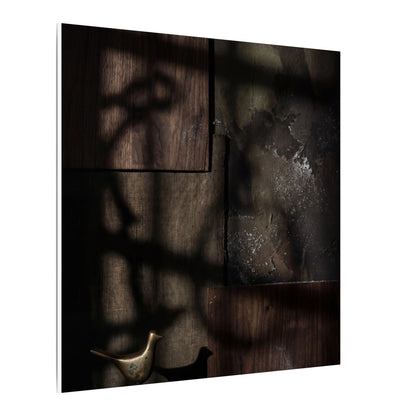 Dark Japandi Shadow Play in Candlelight | Dark Texture Canvas Art