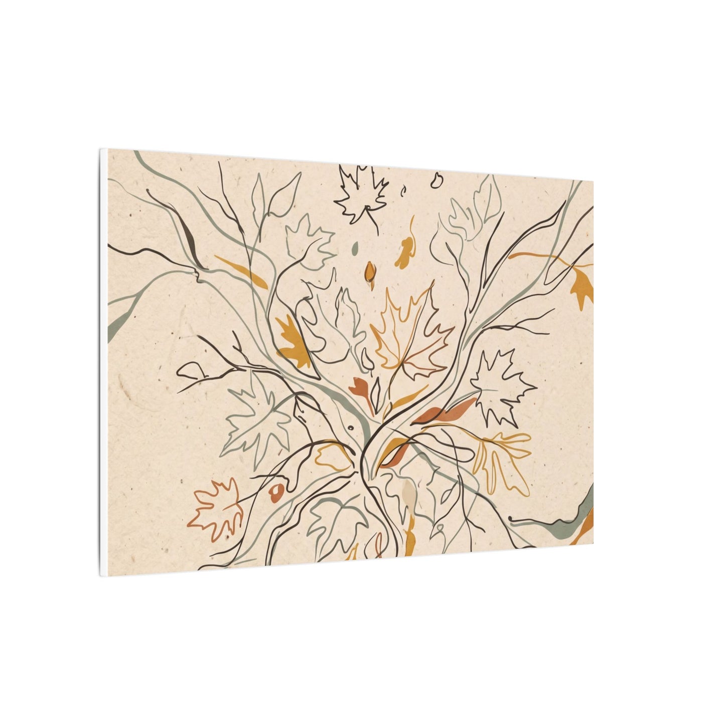 Warm Shadow Play Canvas Art - Minimal Line Japandi