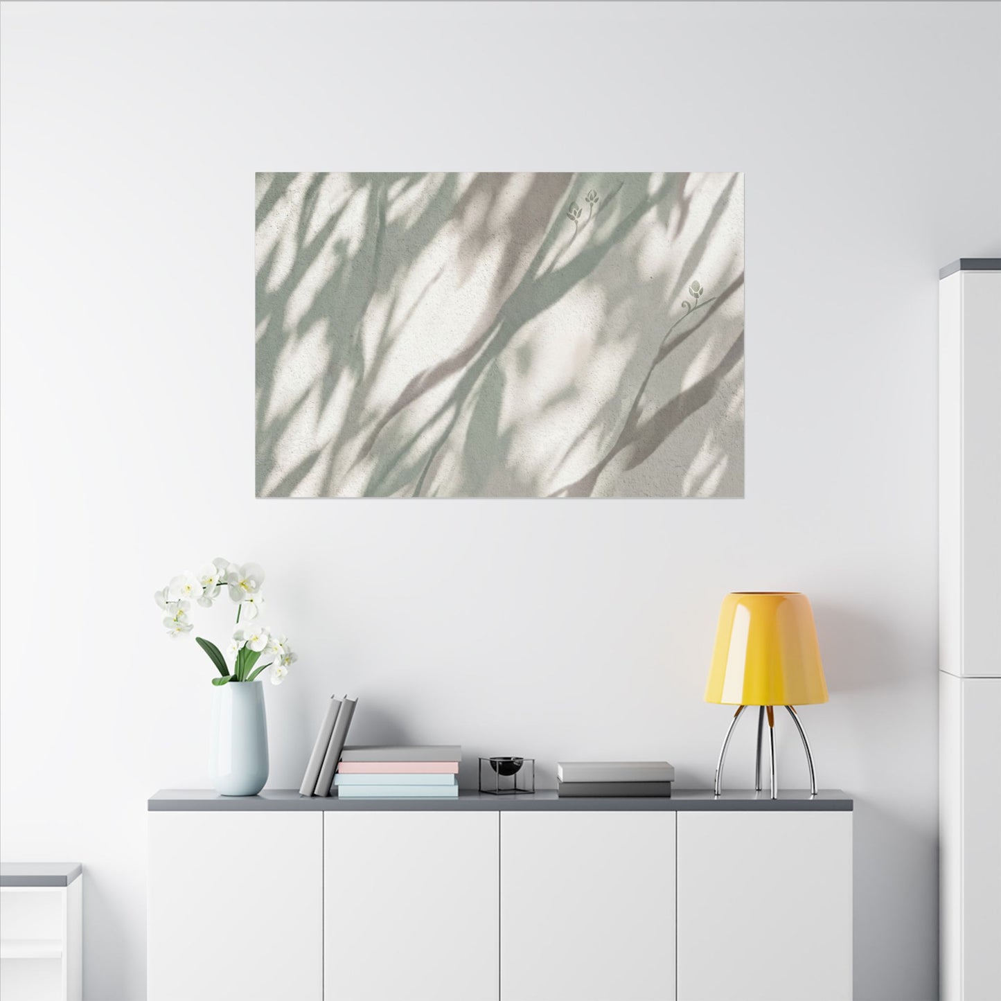 Japandi Shadow Play in Dappled | Japanese Pattern Canvas Art