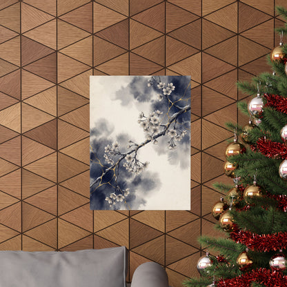 Beautiful Cherry Blossom Wall Art Print - Gold Vein Kintsugi