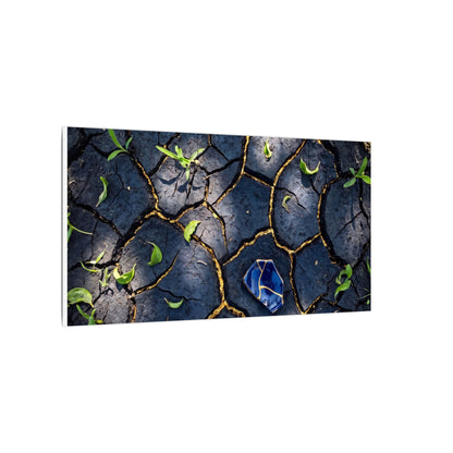 Cracked Earth Canvas Art | Spring Dark Japandi Moody Minimal Art