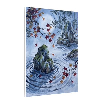 Rock Garden Autumn Canvas Art | Zen Tranquil Design