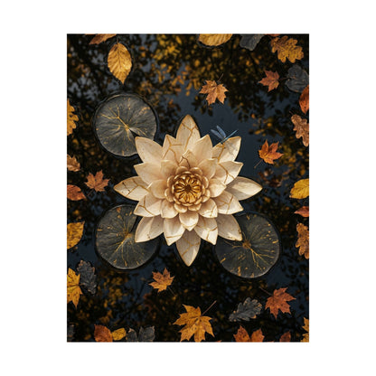 Lotus Flower Gold Repair Wall Art Print | Artful Kintsugi Art