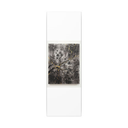 Kanso Cherry Blossom Canvas Art - Kintsugi Crackle Gold