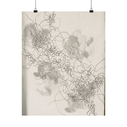 Mono No Aware Shadow Play Wall Art Print - Japandi Minimal Line Art Print