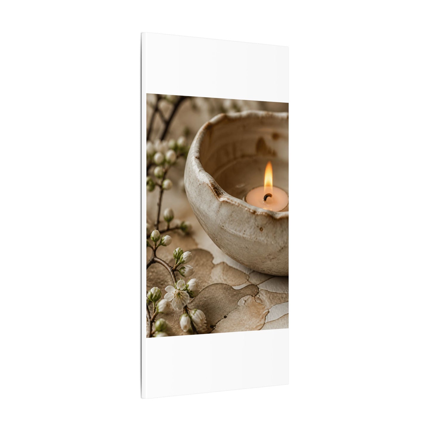 Kanso Ceramic Bowl Canvas Art - Japandi Watercolor