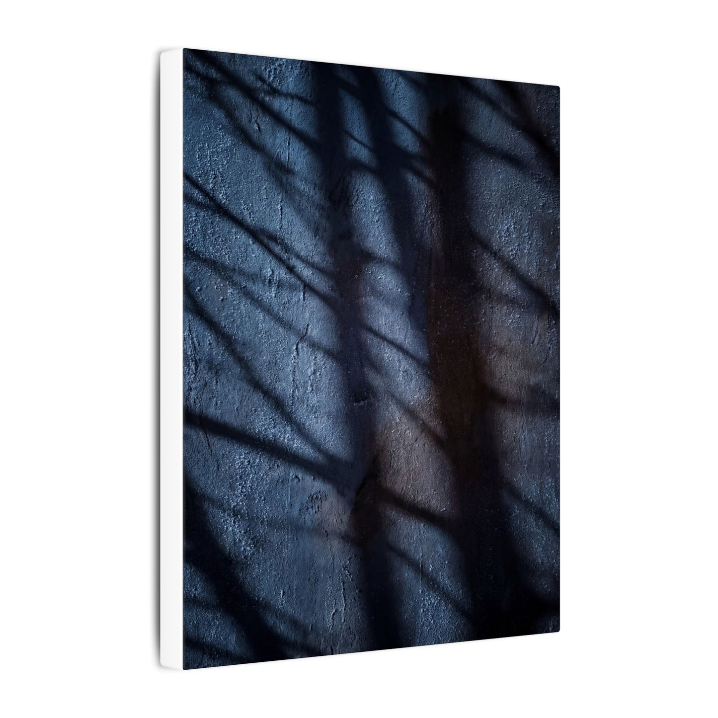 Dark Japandi Shadow Play in Moonlight | Moody Minimal Canvas Art
