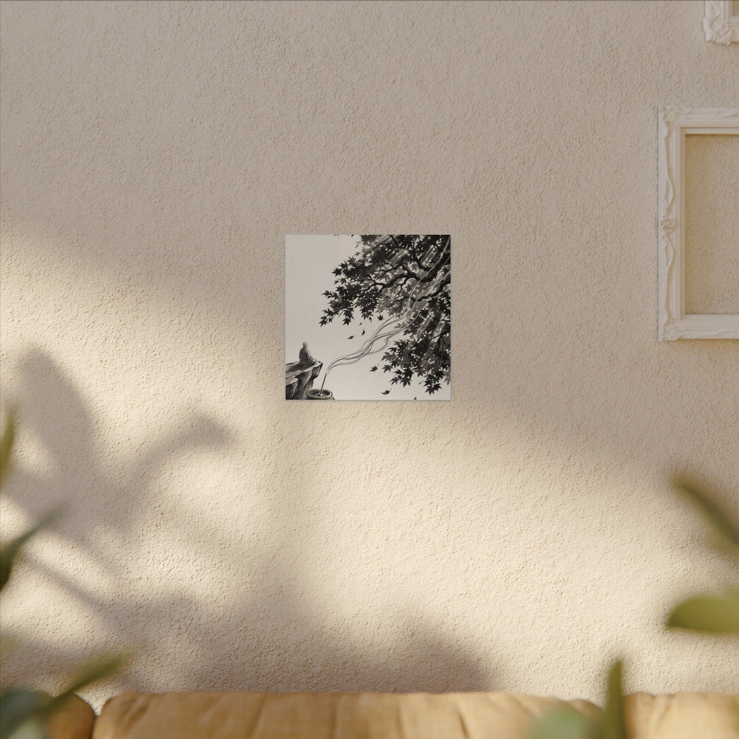 Serene Incense Smoke Canvas Art - Ukiyo E Inspired Zen